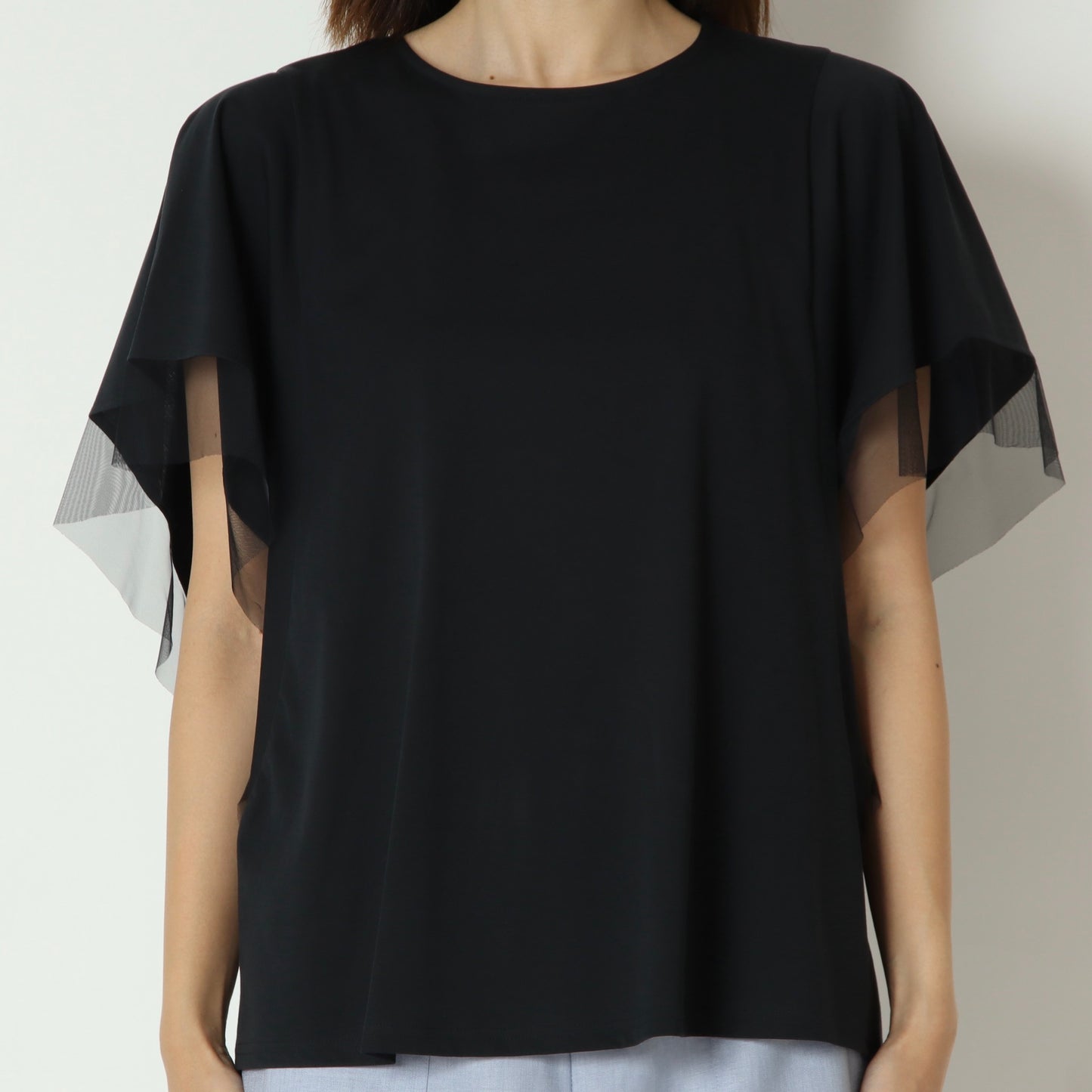 メッシュスリーブカットソー　622918