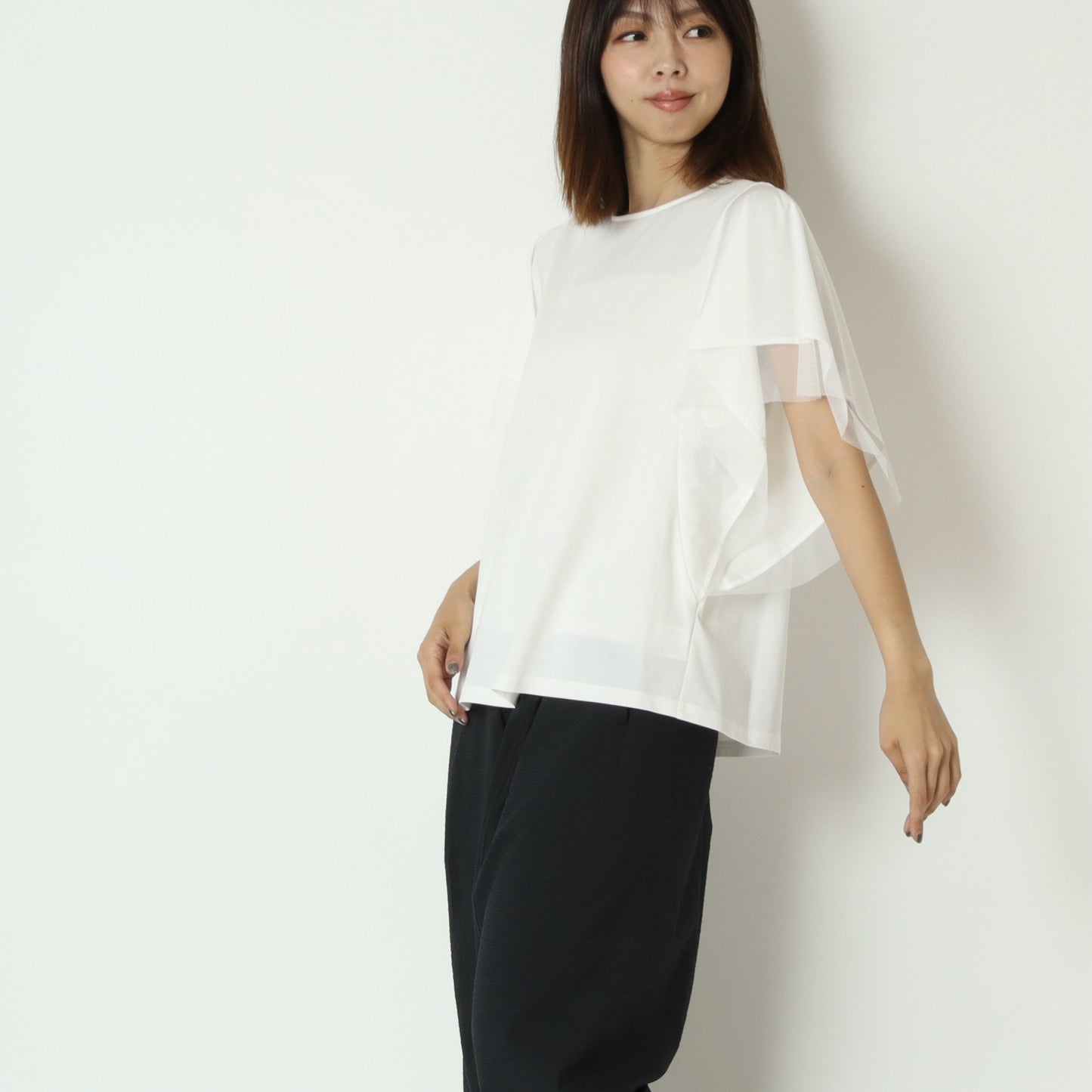 メッシュスリーブカットソー　622918