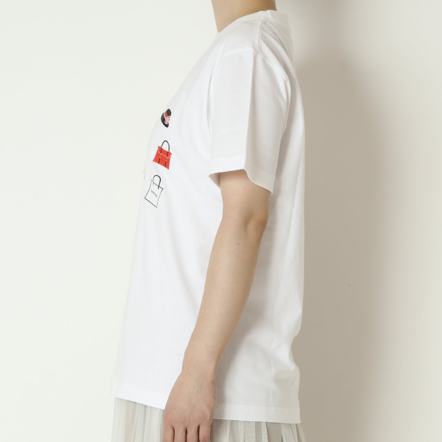 パールモチーフグラフィックTシャツ　EMA2604