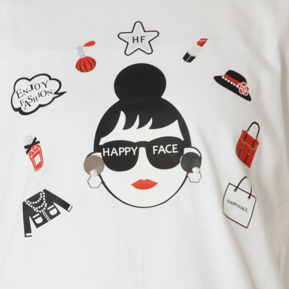 パールモチーフグラフィックTシャツ　EMA2604