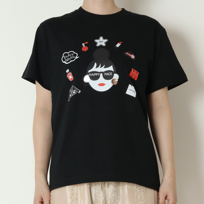 パールモチーフグラフィックTシャツ　EMA2604