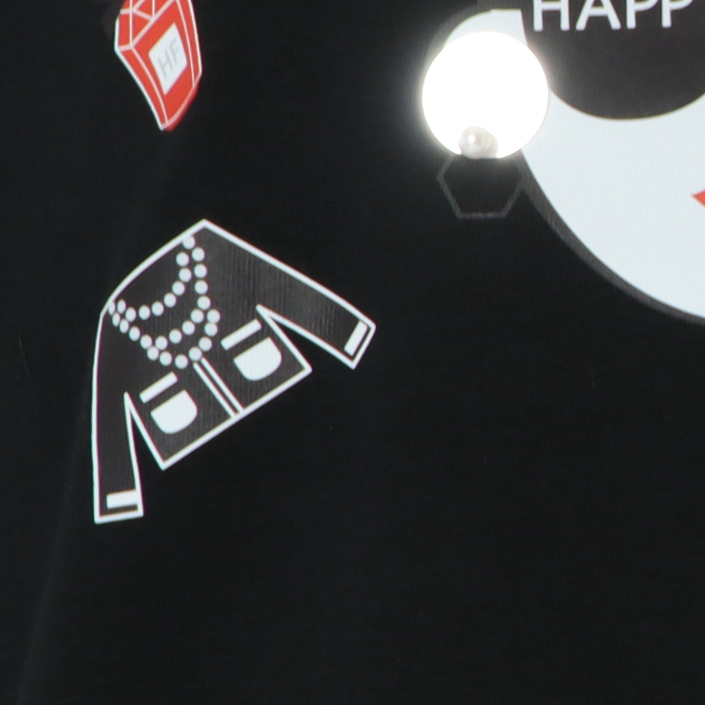 パールモチーフグラフィックTシャツ　EMA2604