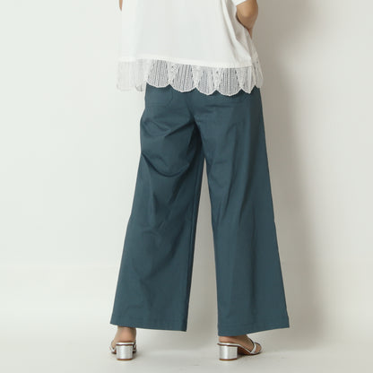 リネン混ベイカーワイドパンツ　15700