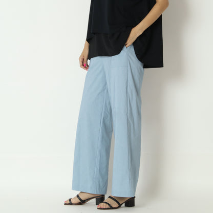 リネン混ベイカーワイドパンツ　15700