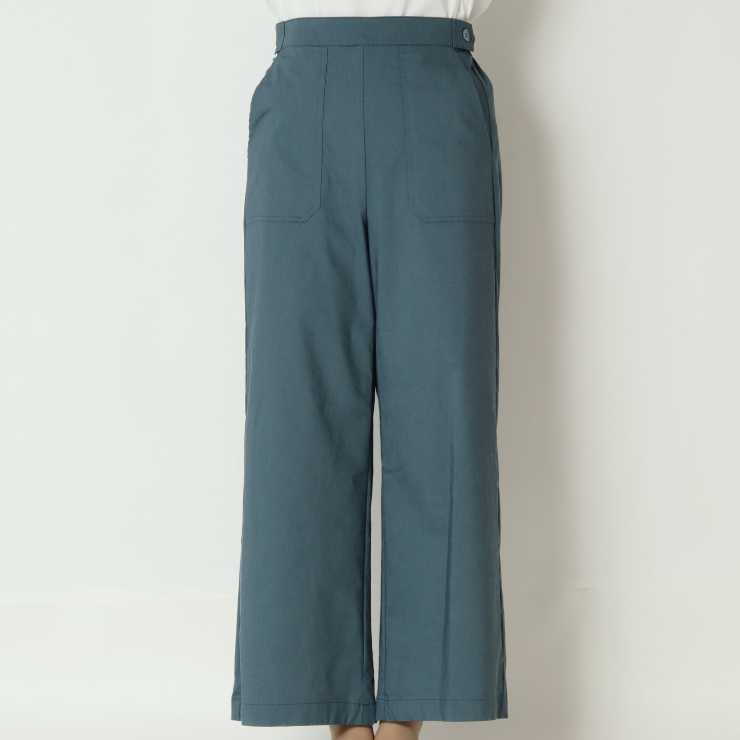 リネン混ベイカーワイドパンツ　15700