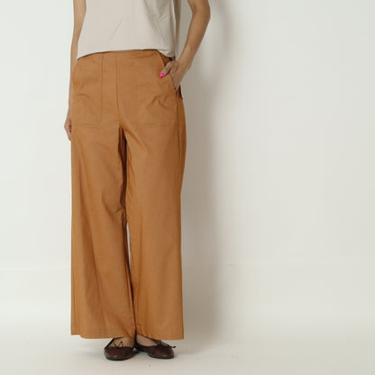 リネン混ベイカーワイドパンツ　15700