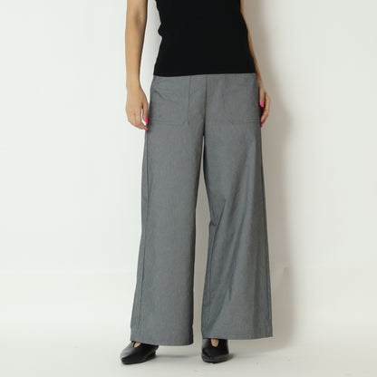 リネン混ベイカーワイドパンツ　15700
