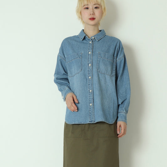 デニムパールボタンシャツ  61225005