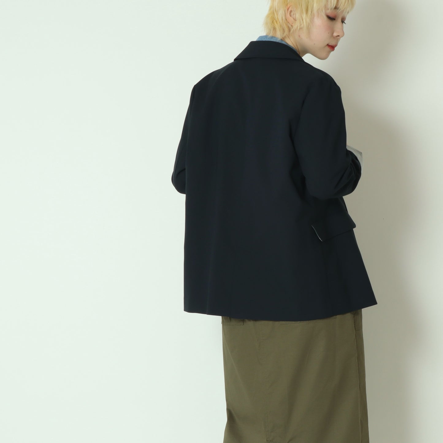 ツイルストレッチダブルブレザージャケット  61024018