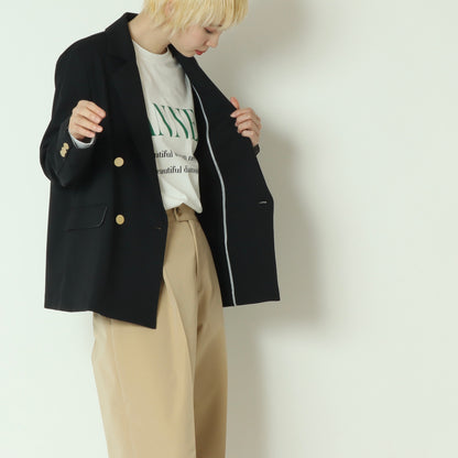ツイルストレッチダブルブレザージャケット  61024018