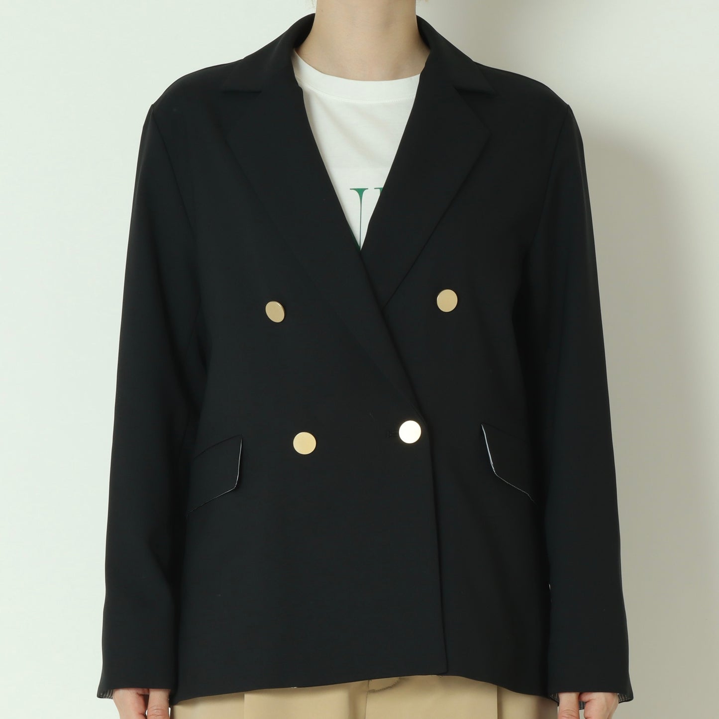 ツイルストレッチダブルブレザージャケット  61024018