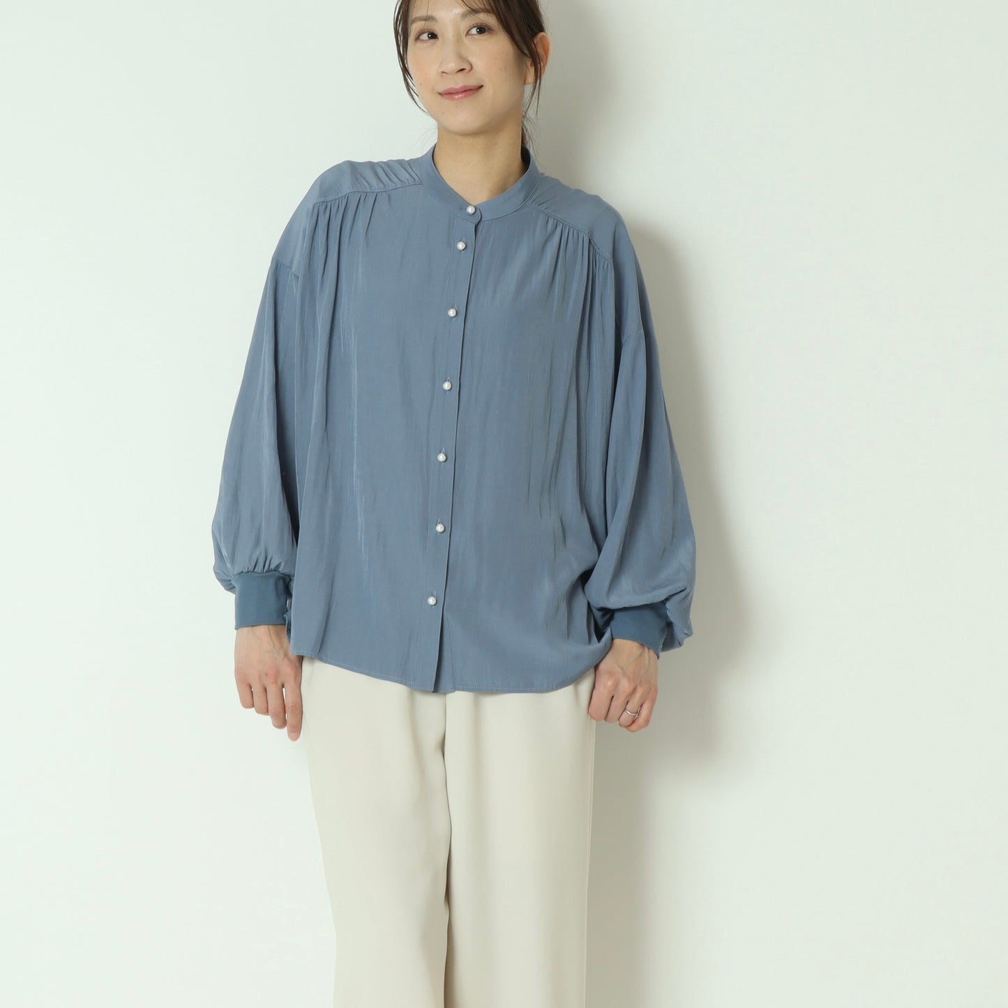 パールボタンドルマンスリーブシャツ  61025041