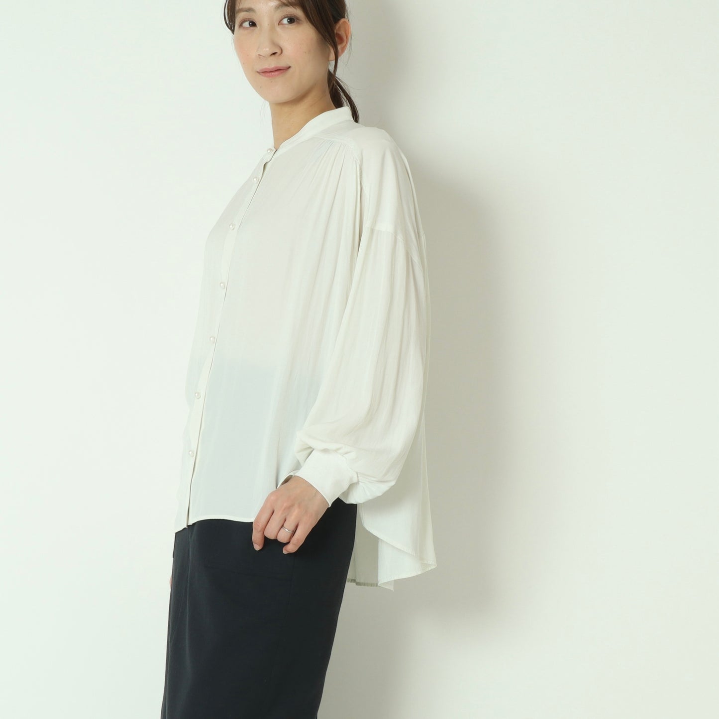 パールボタンドルマンスリーブシャツ  61025041