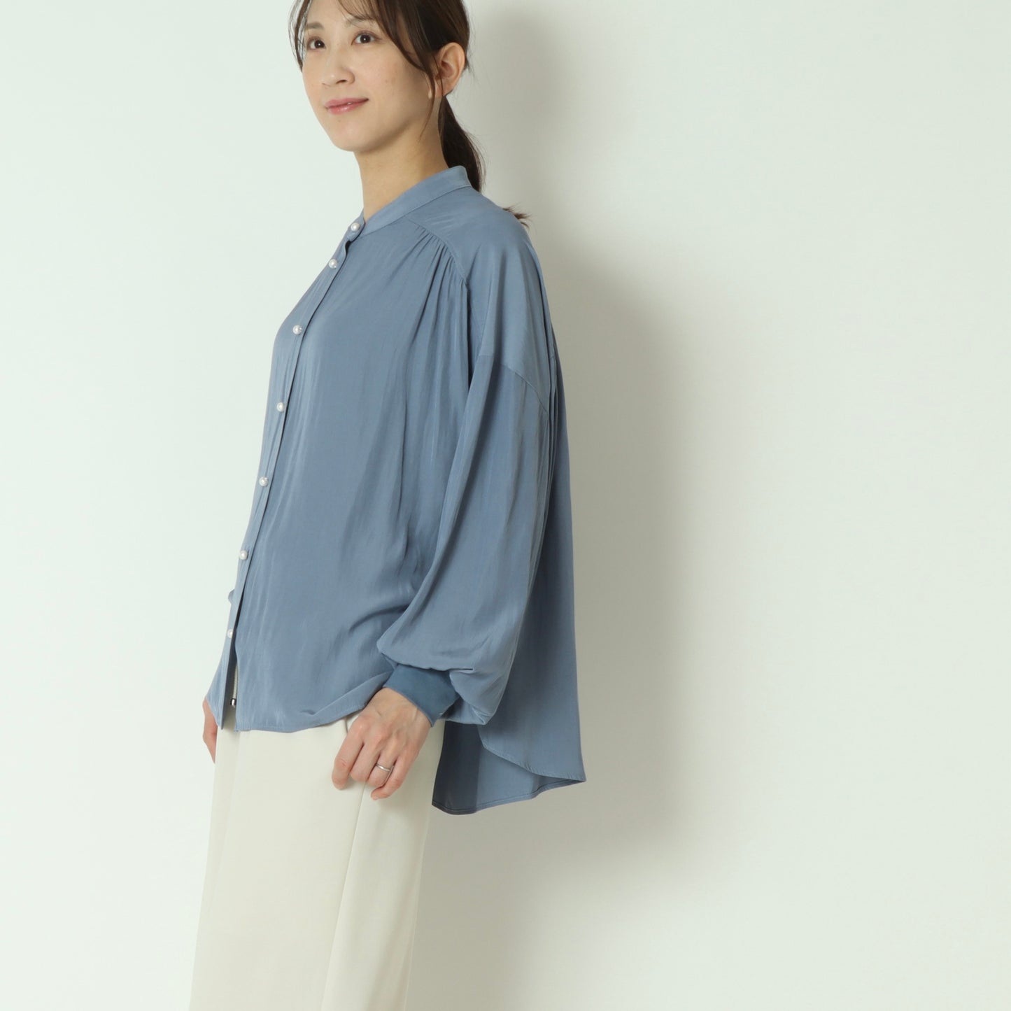 パールボタンドルマンスリーブシャツ  61025041