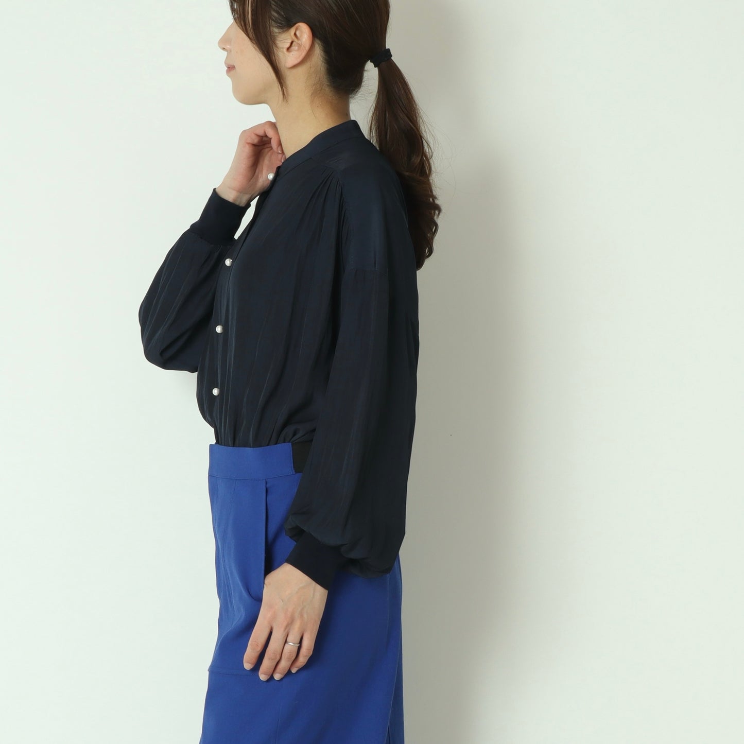 パールボタンドルマンスリーブシャツ  61025041