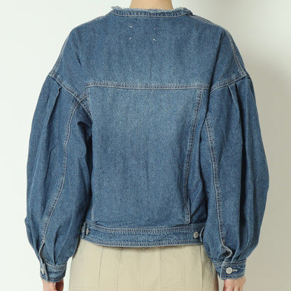 ノーカラーデニム ジャケット  62224000