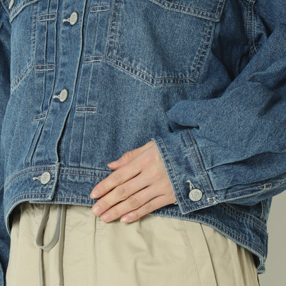 ノーカラーデニム ジャケット  62224000