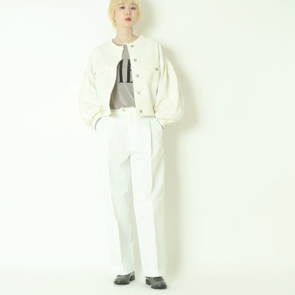 ノーカラーデニム ジャケット  62224000