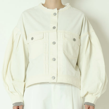 ノーカラーデニム ジャケット  62224000