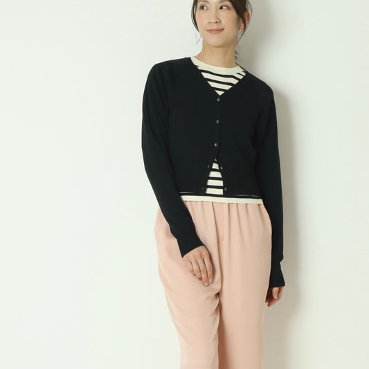 ショート丈Vネックニットカーディガン　61295051