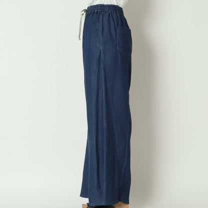 テンセルストレッチデニムイージーワイドパンツ　61236022