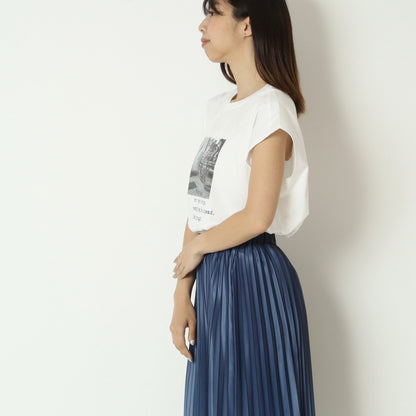スムースコットンフォトプリントフレンチTシャツ　61035065