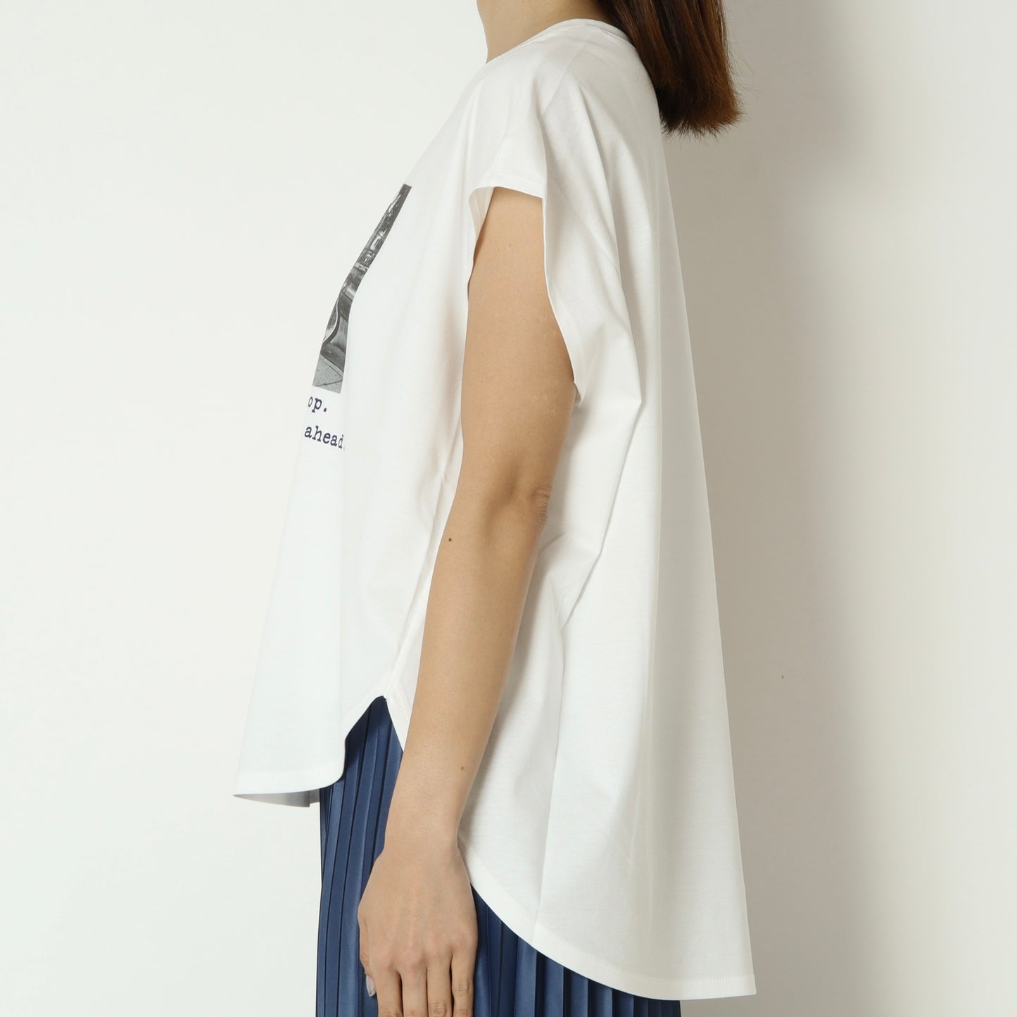 スムースコットンフォトプリントフレンチTシャツ　61035065