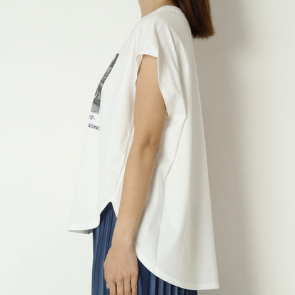 スムースコットンフォトプリントフレンチTシャツ　61035065
