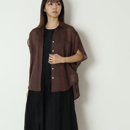シアーリネンバックボタンスキッパーシャツ　61235051