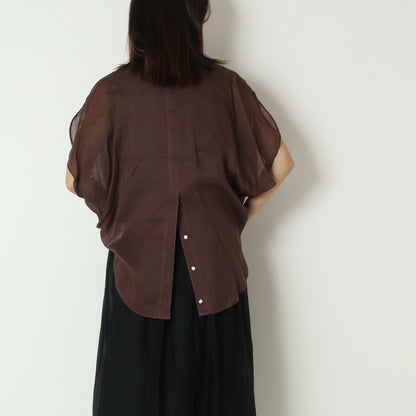 シアーリネンバックボタンスキッパーシャツ　61235051