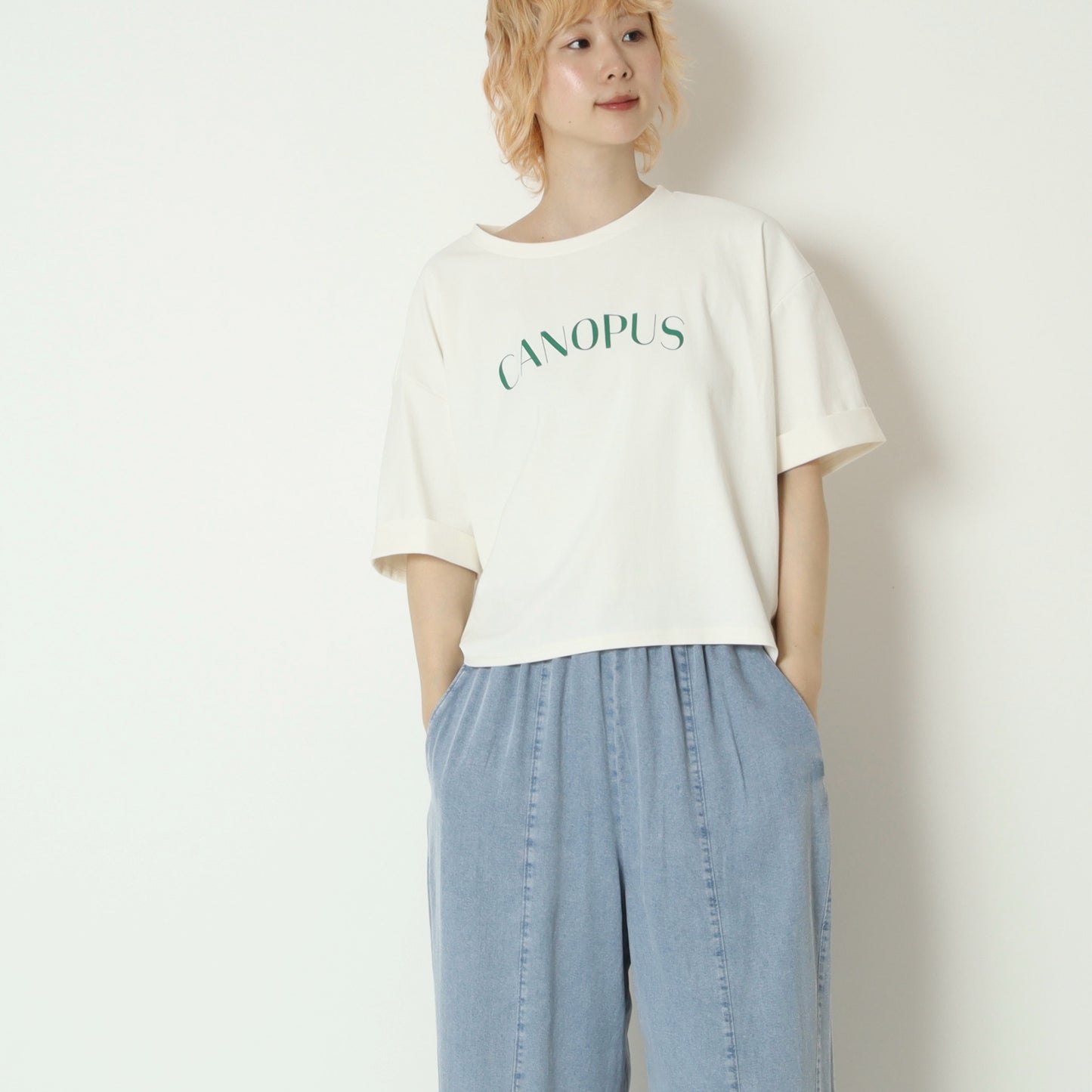 ナチュラルジャージーコクーンロゴTシャツ　61025197