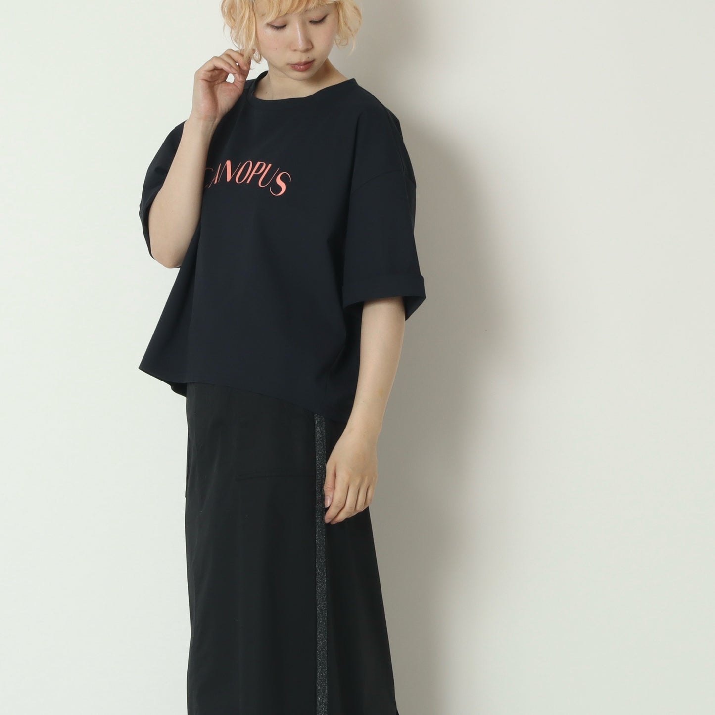 ナチュラルジャージーコクーンロゴTシャツ　61025197