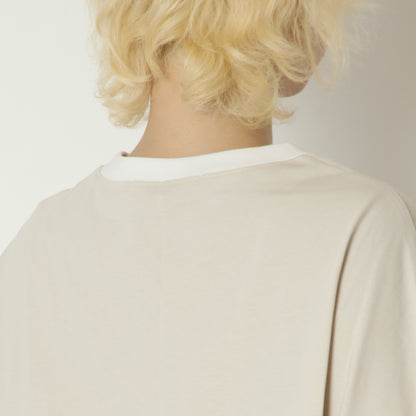 バイカラー袖リブロゴTシャツ　61025218