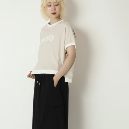 バイカラー袖リブロゴTシャツ　61025218