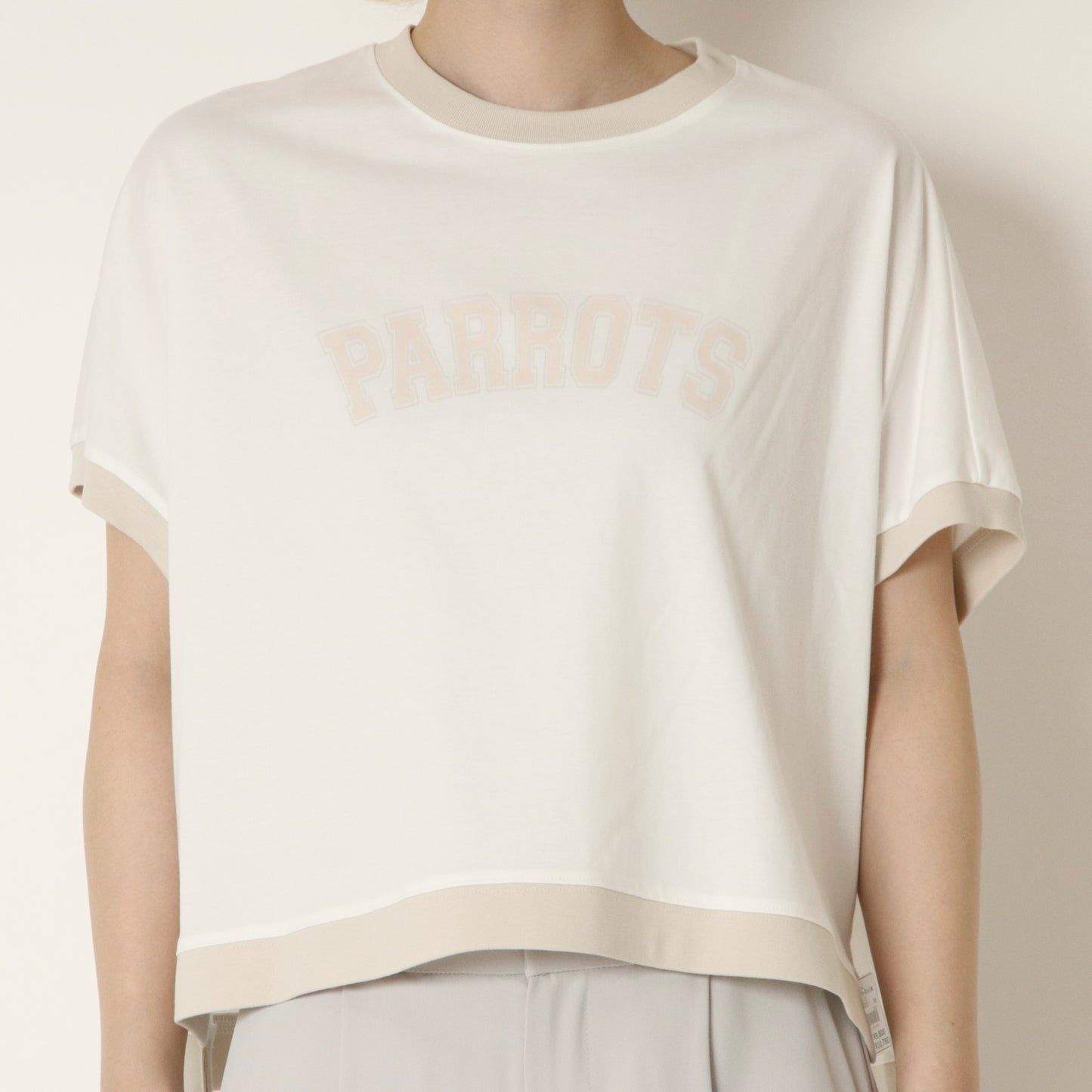 バイカラー袖リブロゴTシャツ　61025218
