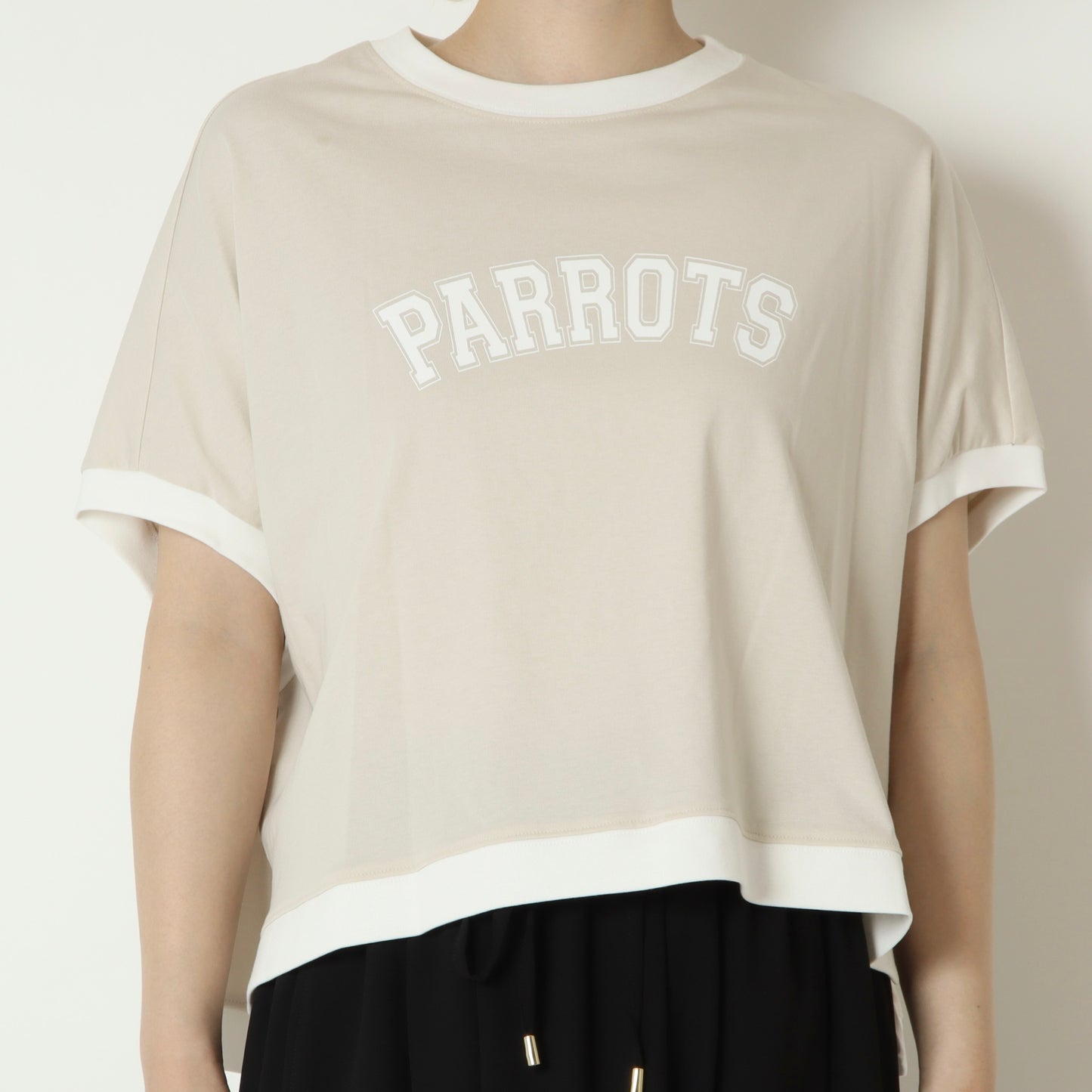 バイカラー袖リブロゴTシャツ　61025218