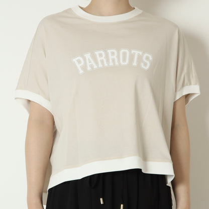 バイカラー袖リブロゴTシャツ　61025218
