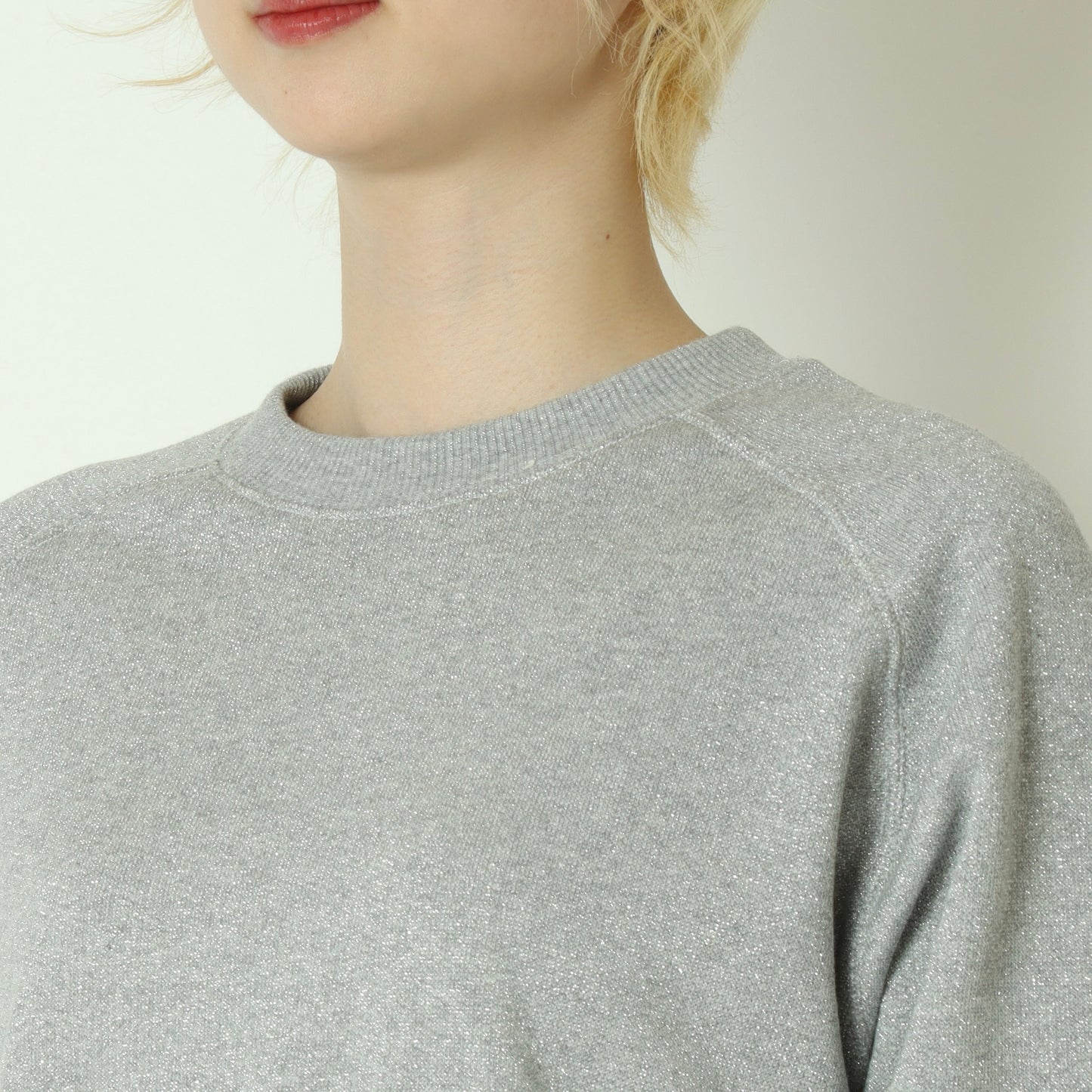 ラメブレンド裏毛ラグラントップス  16211