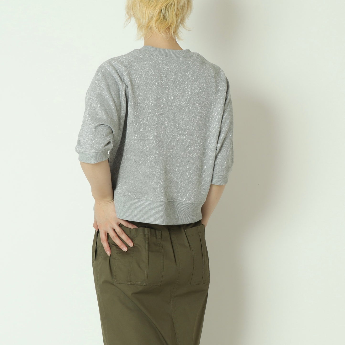 ラメブレンド裏毛ラグラントップス  16211