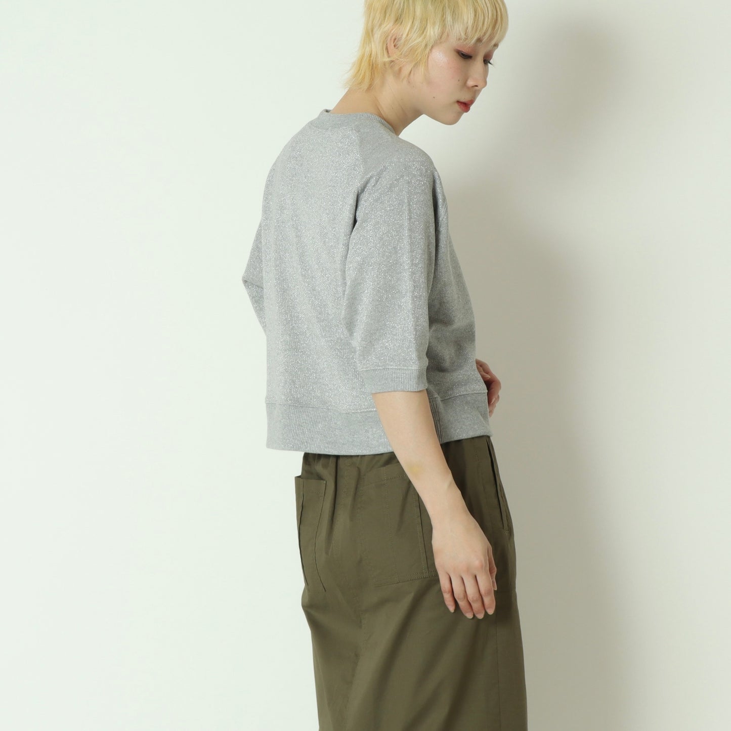 ラメブレンド裏毛ラグラントップス  16211