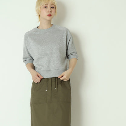 ラメブレンド裏毛ラグラントップス  16211