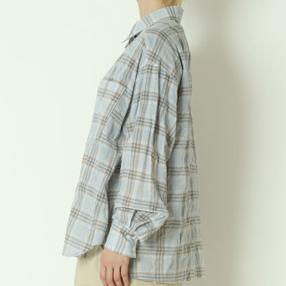 チェック柄シャツブラウス  24071