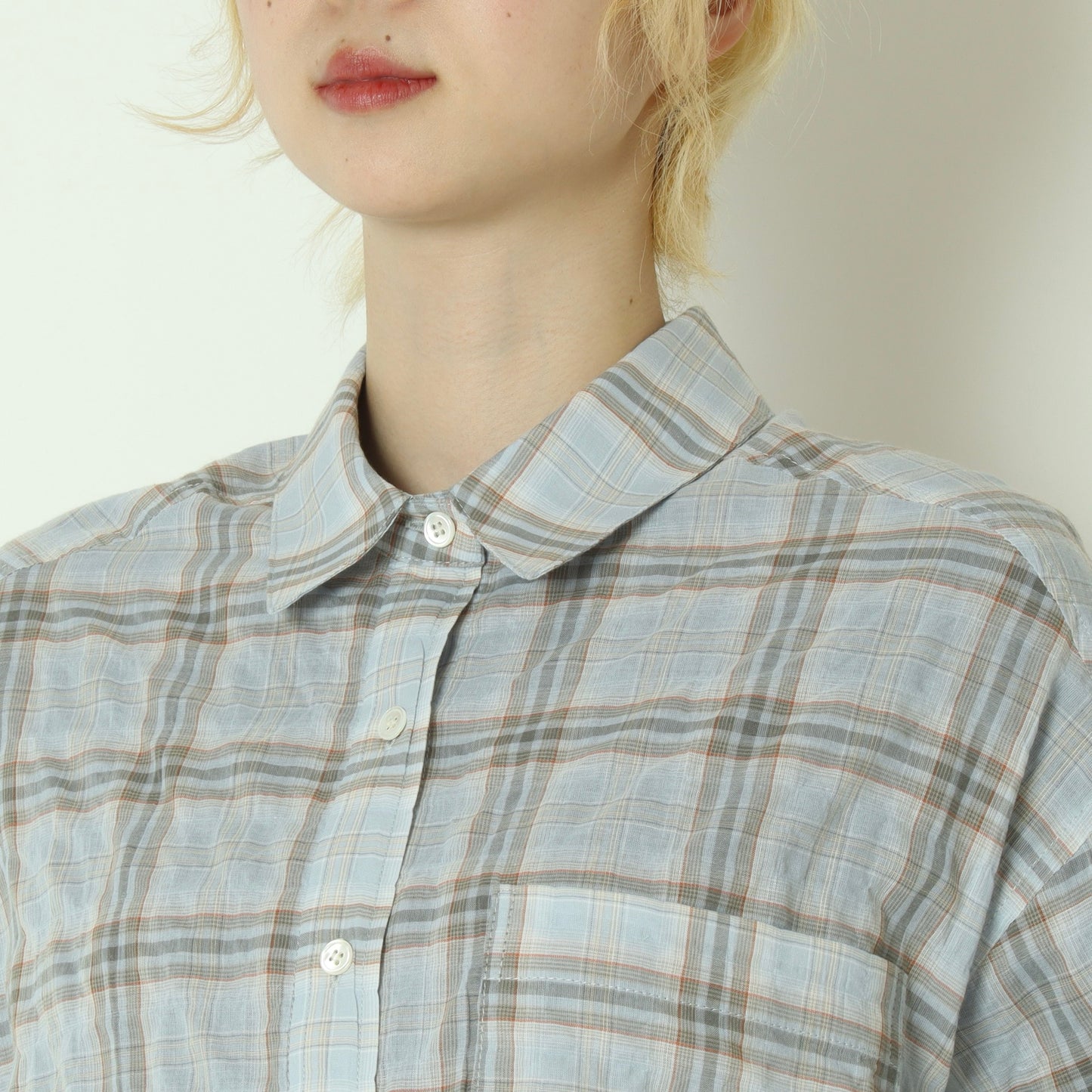 チェック柄シャツブラウス  24071