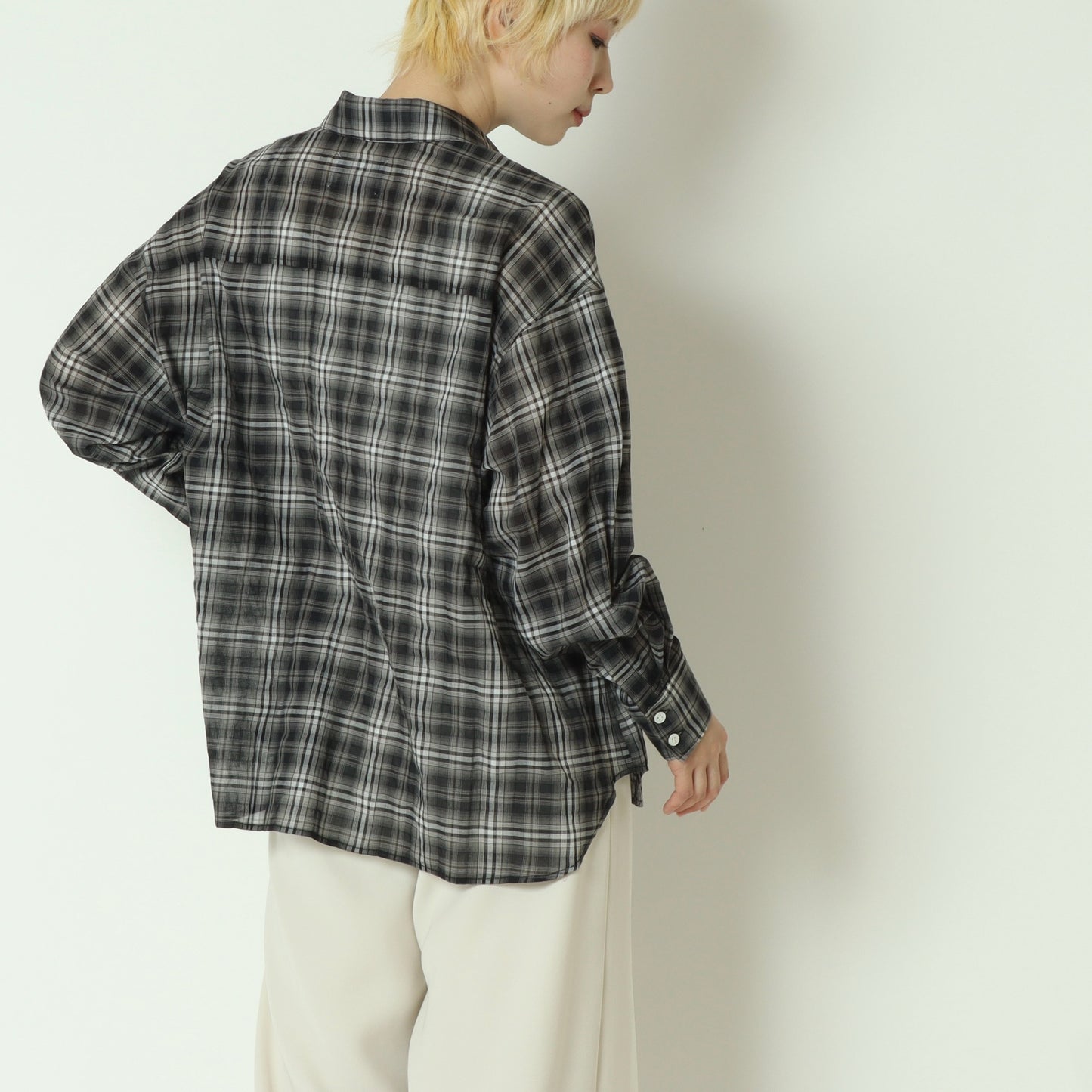 チェック柄シャツブラウス  24071