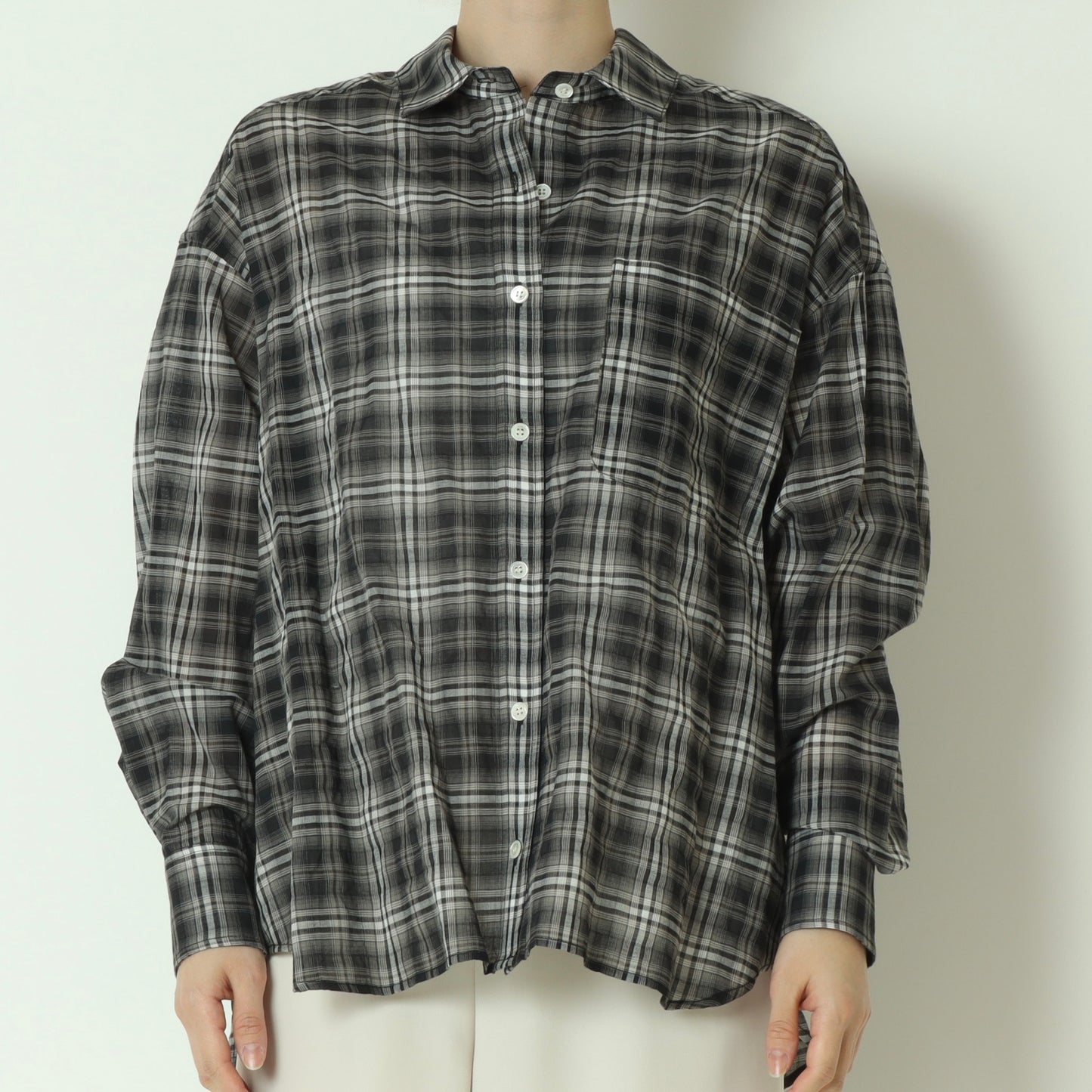 チェック柄シャツブラウス  24071