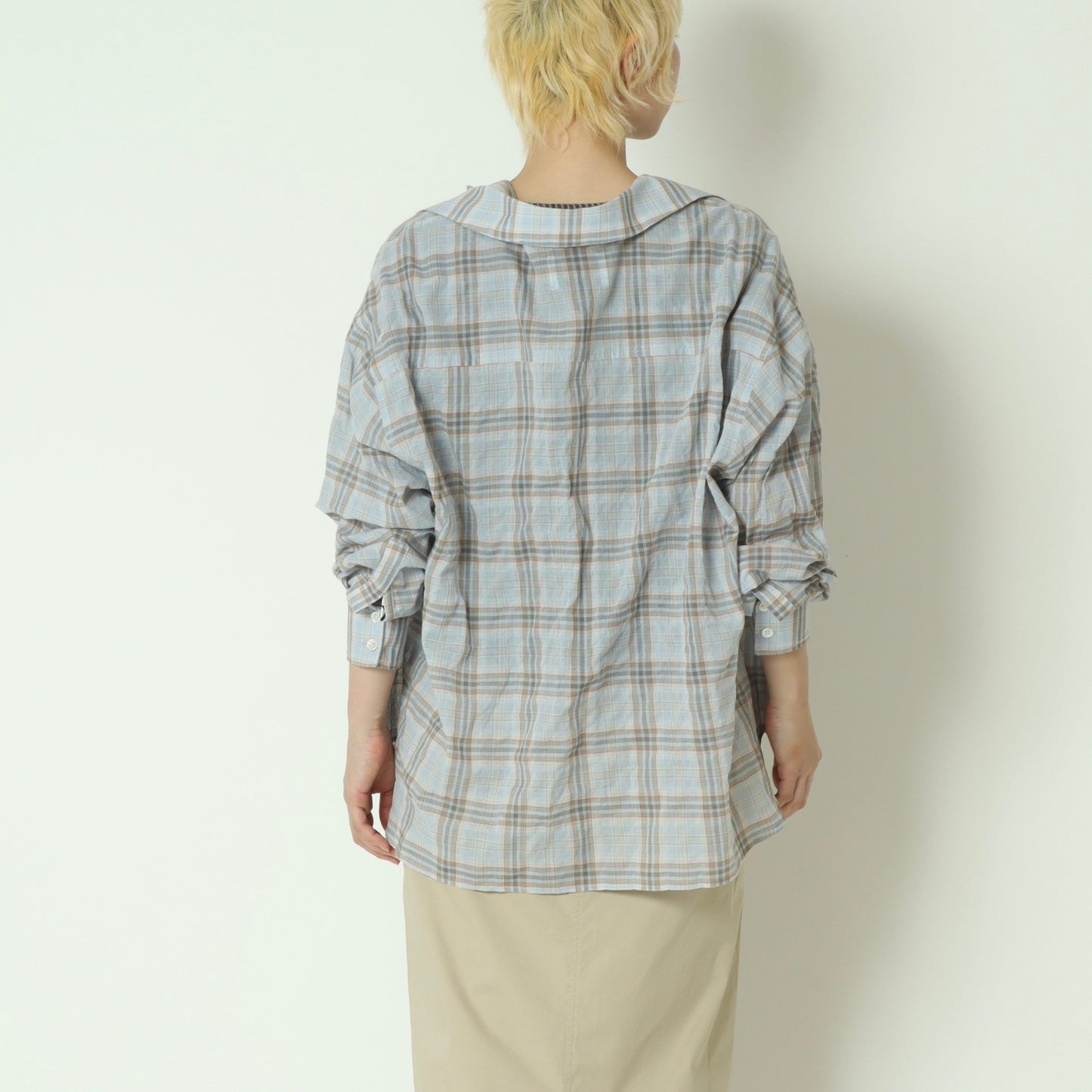 チェック柄シャツブラウス  24071