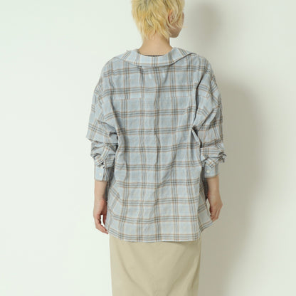 チェック柄シャツブラウス  24071