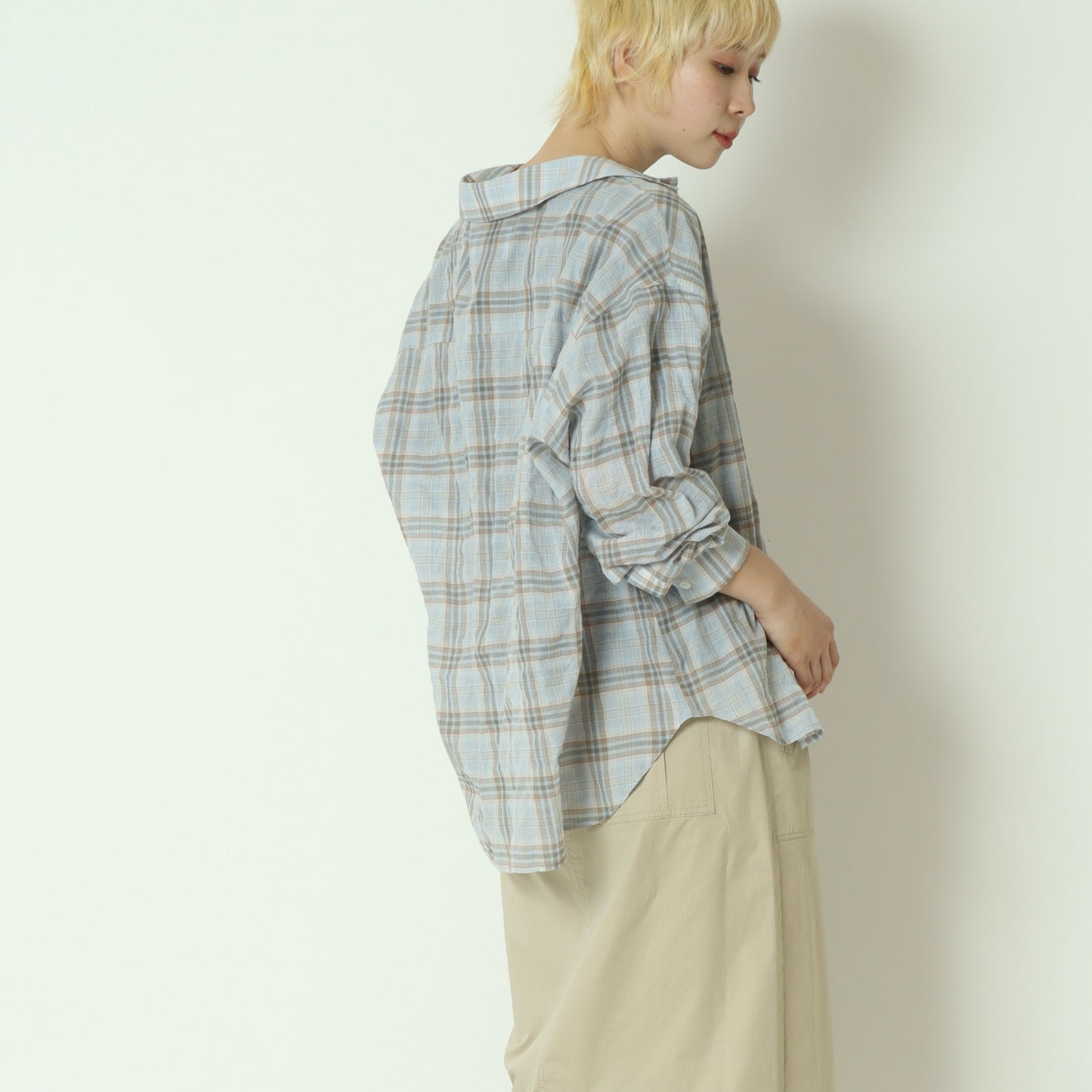 チェック柄シャツブラウス  24071