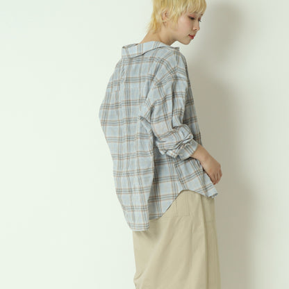 チェック柄シャツブラウス  24071