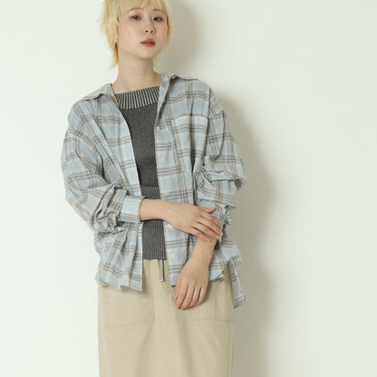 チェック柄シャツブラウス  24071